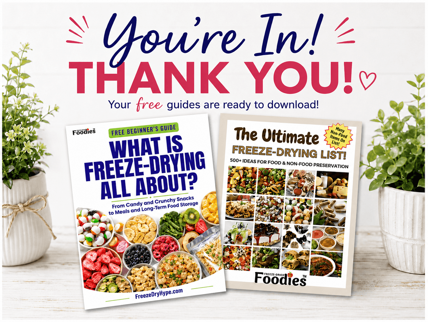 thank you 2 free freeze-drying guides ready to download