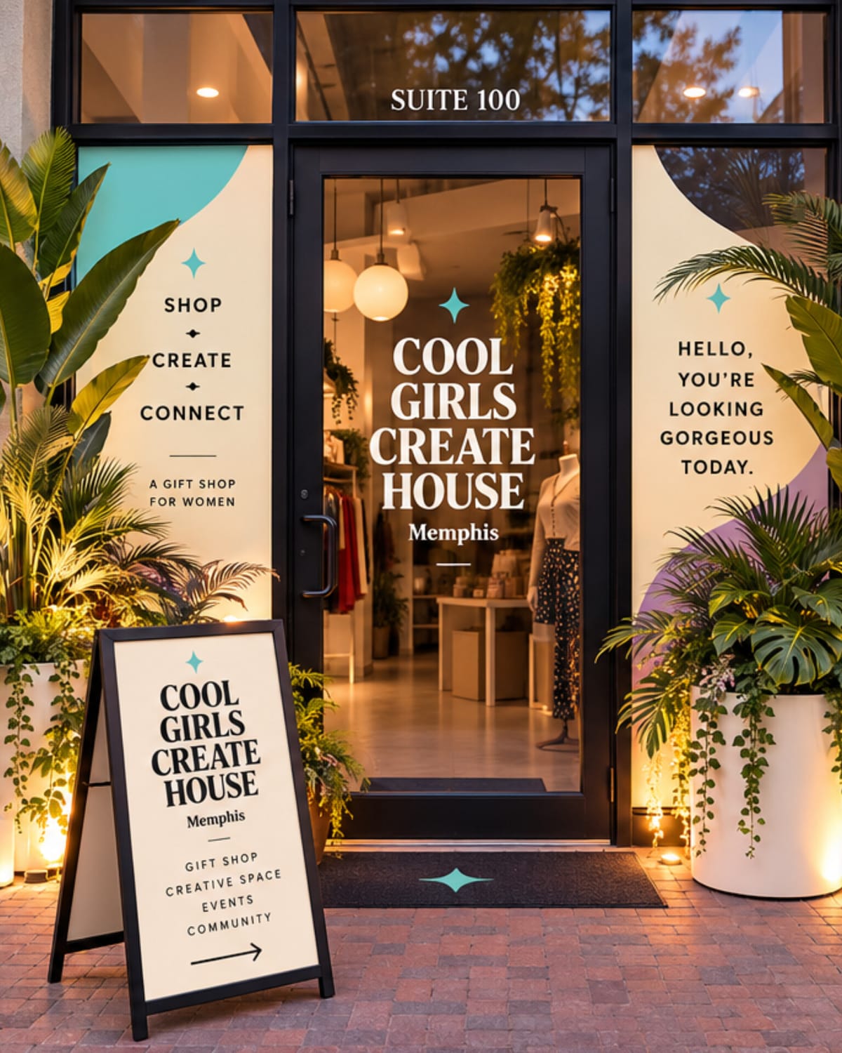 VISUAL PLACEHOLDER: storefront or interior that shows a women’s clubhouse with a curated local gift shop inside