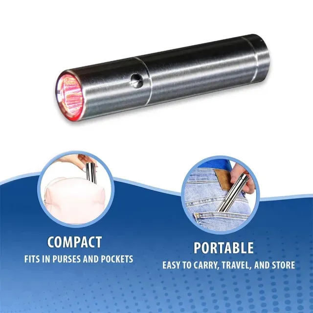 Portable red light therapy pen for targeted myofascial pain relief on knee joints