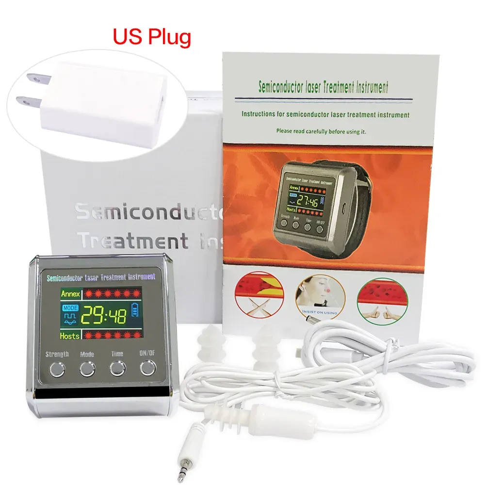 Wrist laser therapy device to quickly lower blood pressure and improve blood viscosity at home