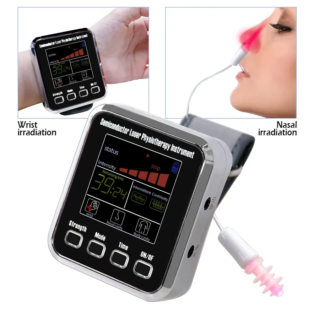 Advanced cold laser therapy kit for hypertension and diastolic blood pressure relief using nasal irradiation