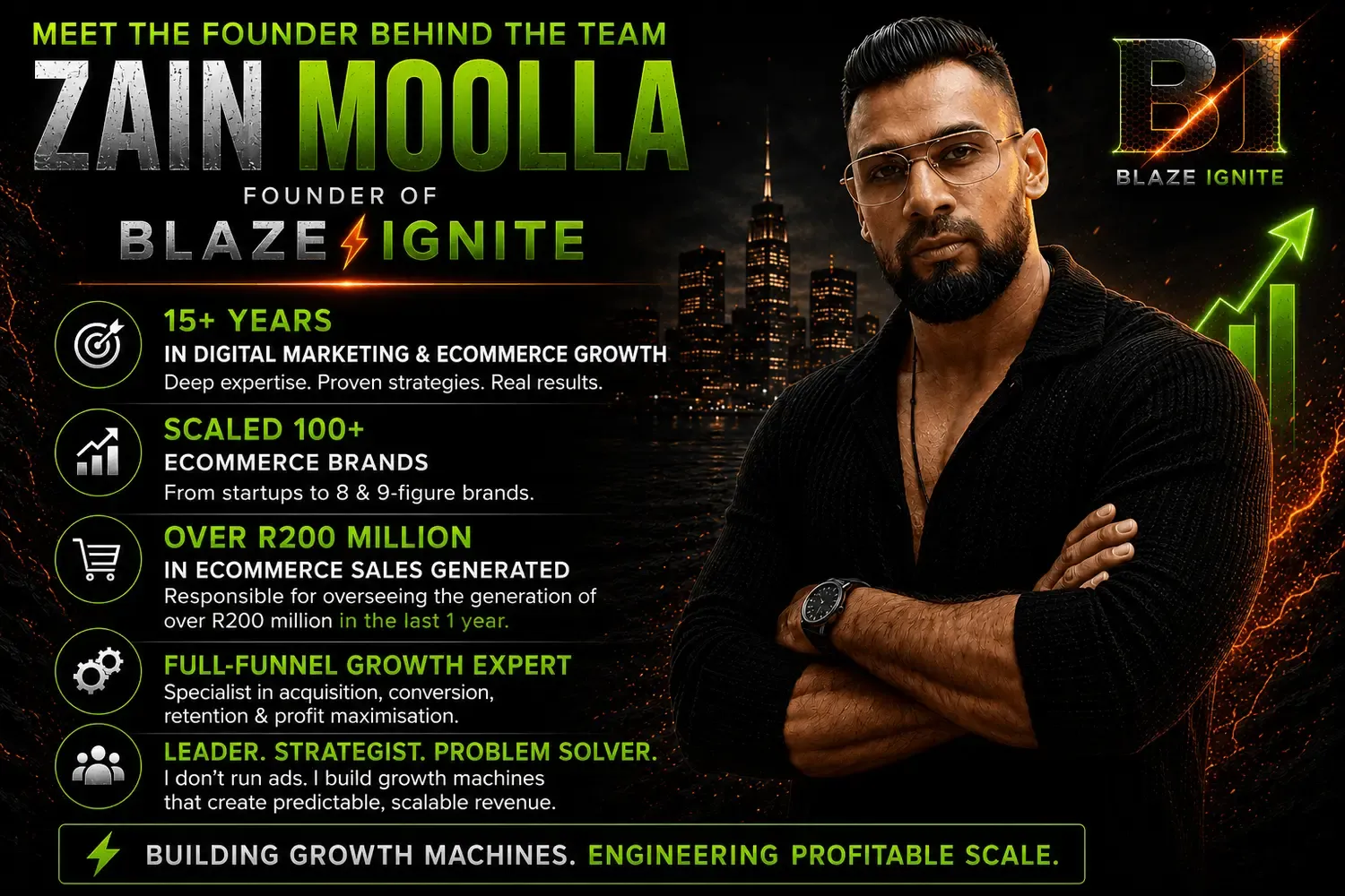 Zain Moolla, founder of Blaze Ignite