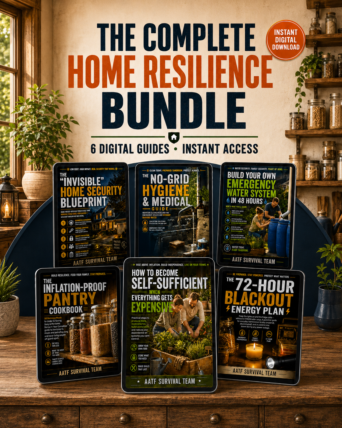 The Complete Home Resilience Bundle with six digital preparedness guides