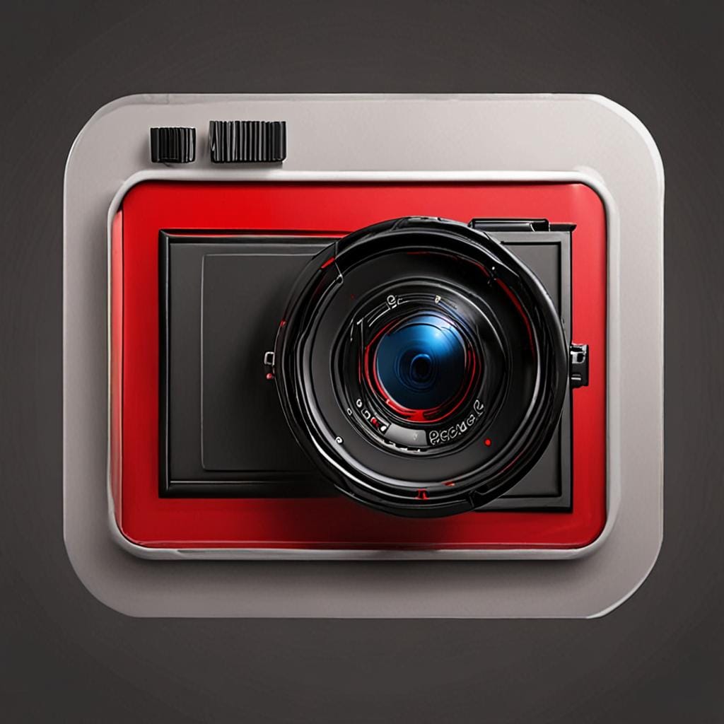 red 3d camera play button