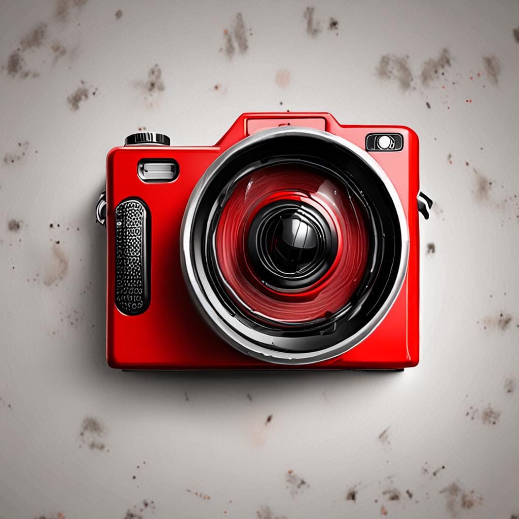 minimal red 3d camera play icon