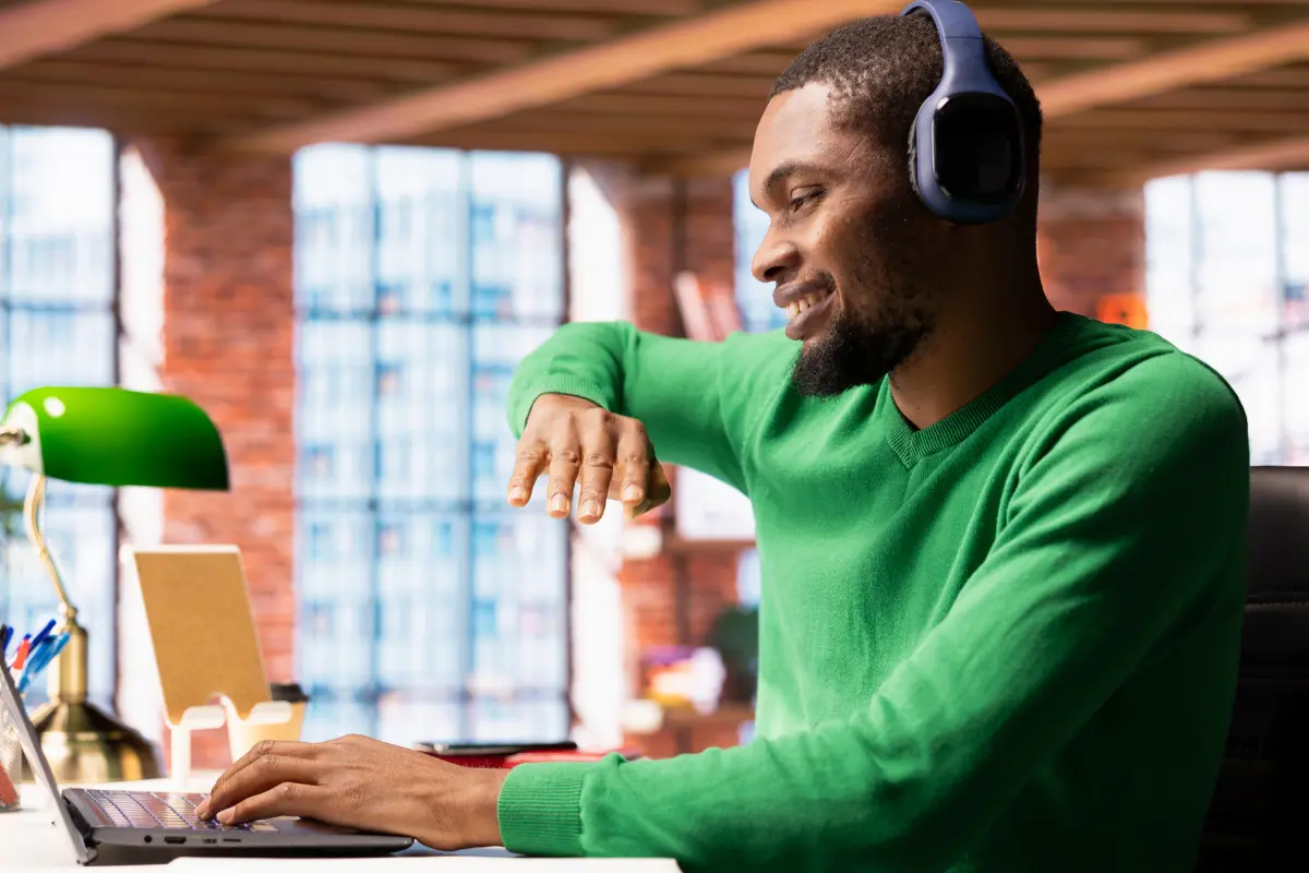 Man watching videos on PC