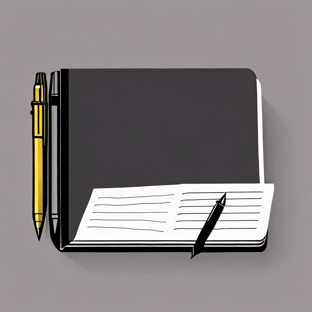 notebook, pen