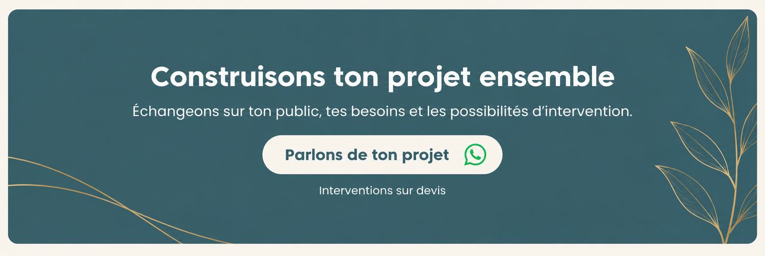 Parlons de ton projet : contacte Manu sur WhatsApp