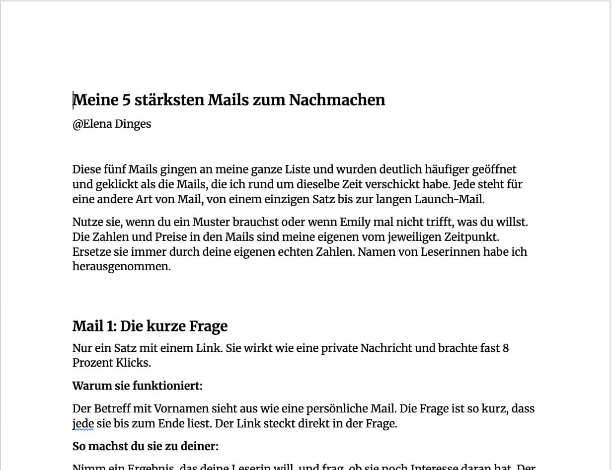 Meine 5 stärksten Mails