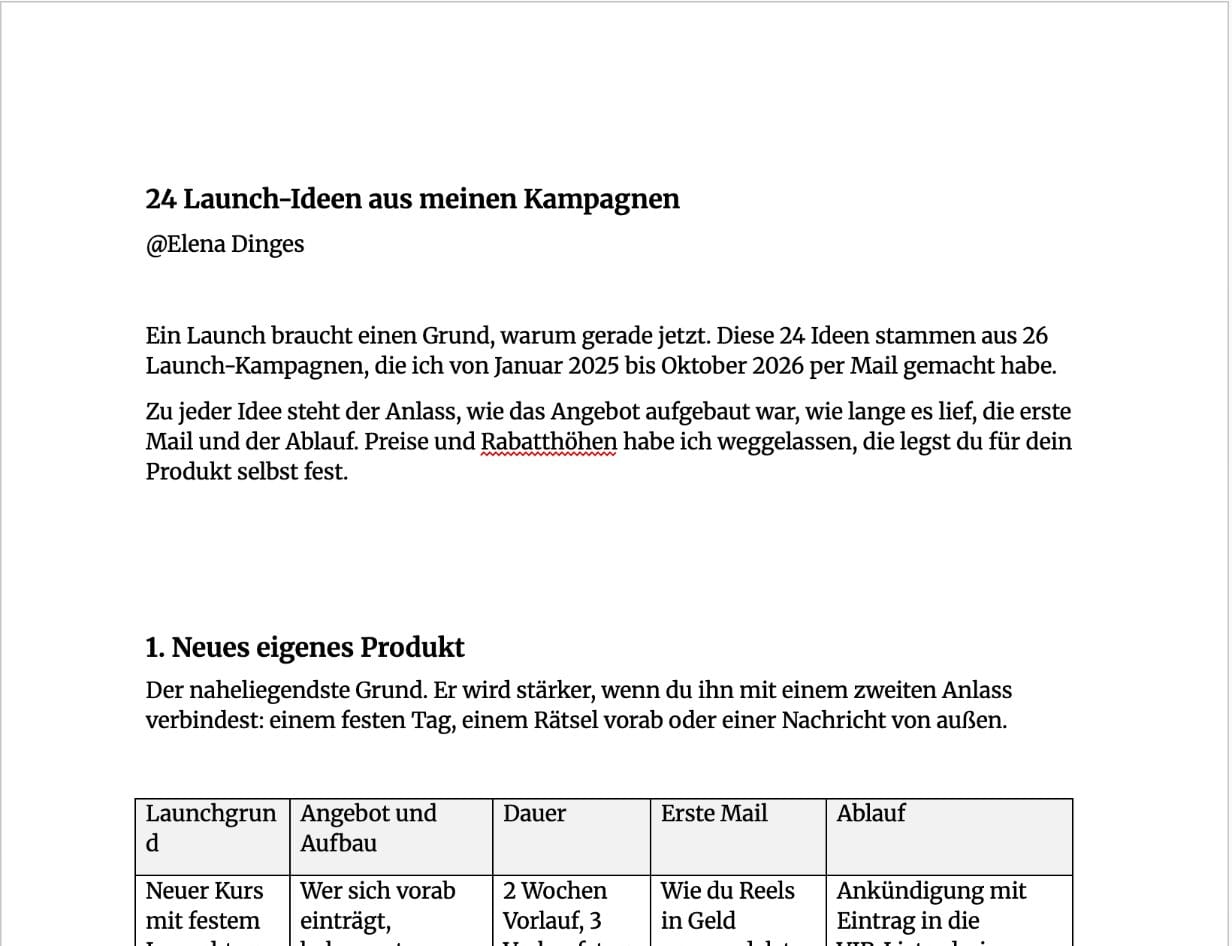24 Launch-Ideen