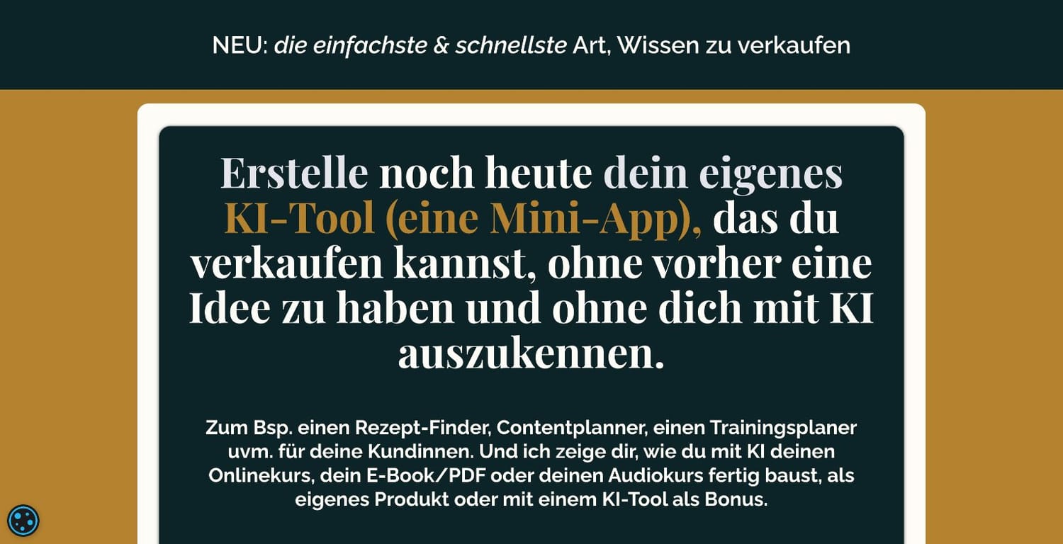 Vorlage Verkaufsseite
