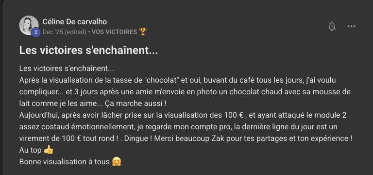 Publication originale de Céline De carvalho dans la communauté