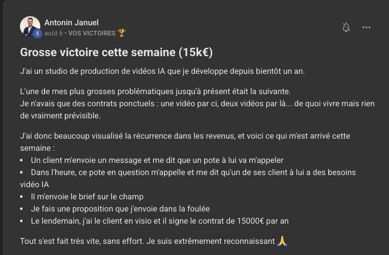 Publication originale de Antonin Januel dans les victoires de MG Academy