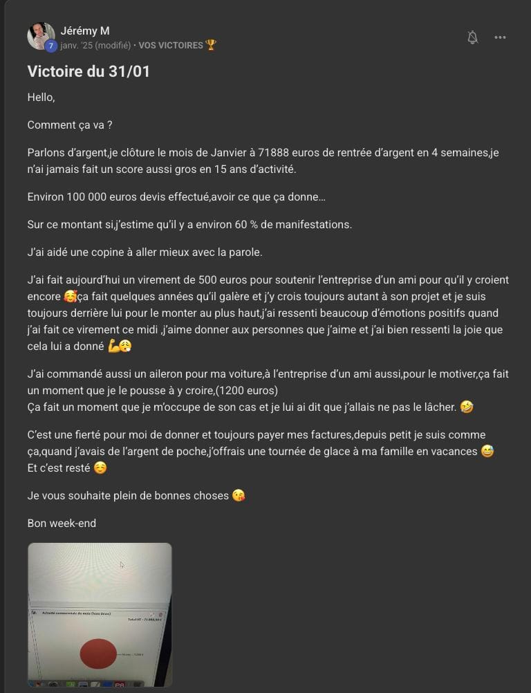 Publication originale de Jérémy M dans les victoires de MG Academy