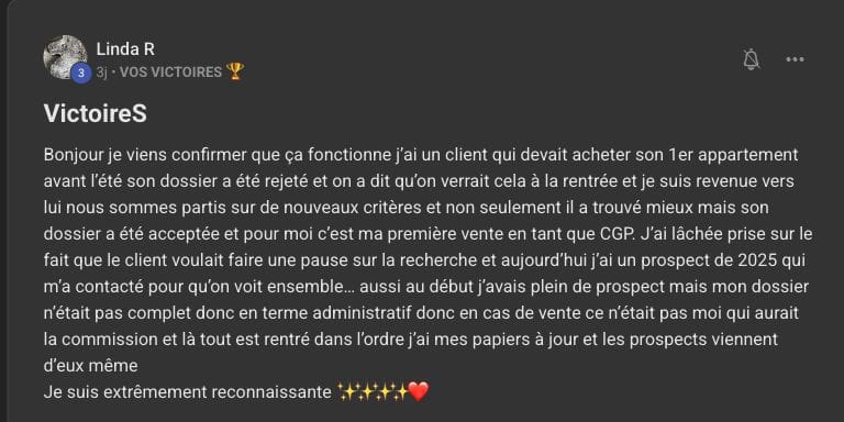 Publication originale de Linda R dans les victoires de MG Academy