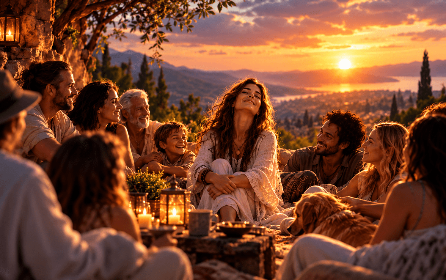 woman sunrise arms open peaceful