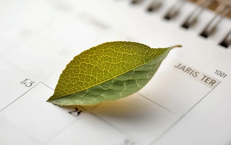 calendar with leaf