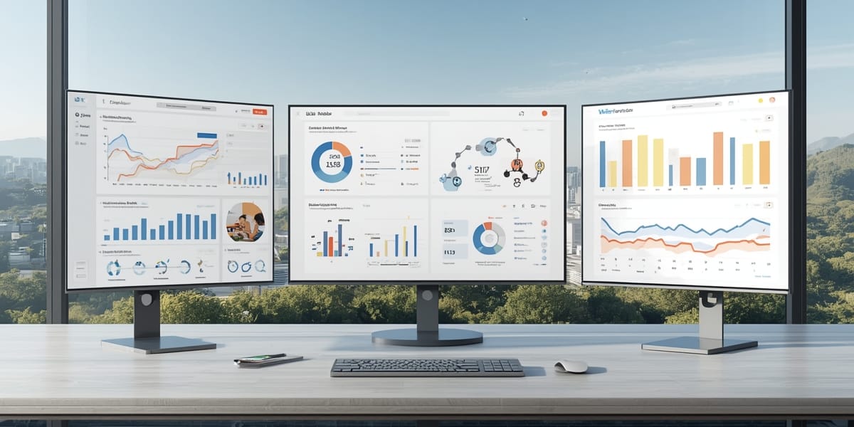 entrepreneur marketing dashboard focused modern workspace