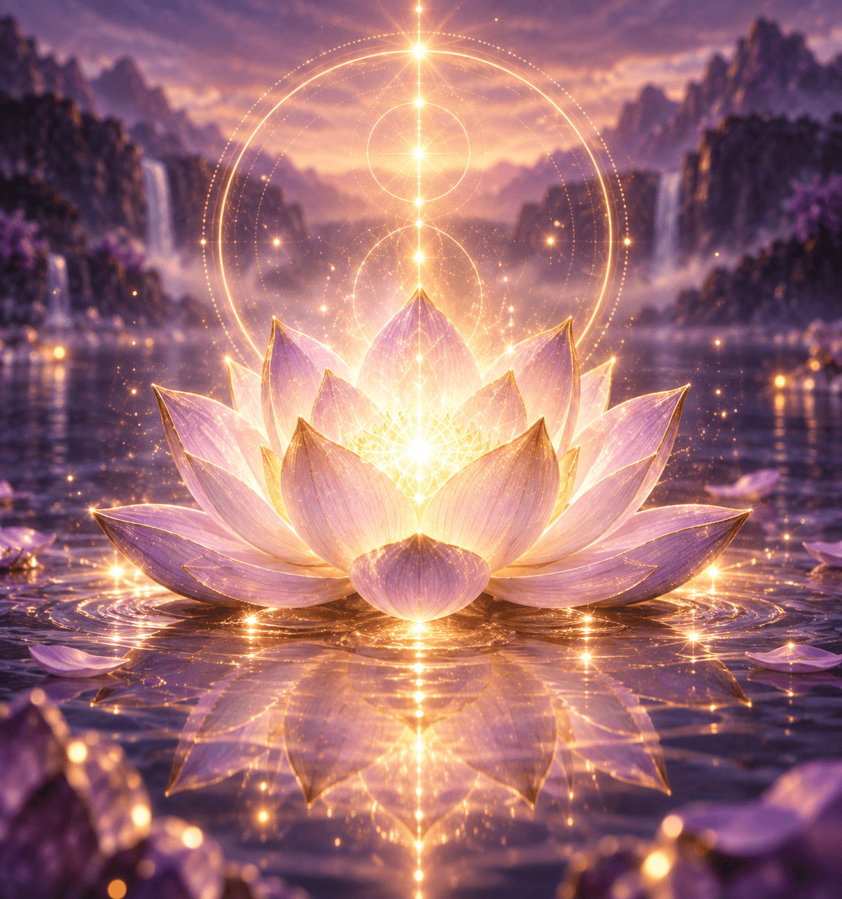 Glowing mystical lotus