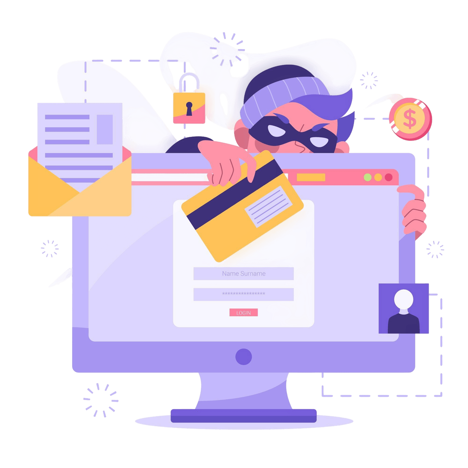 icon Id theft computer burgler