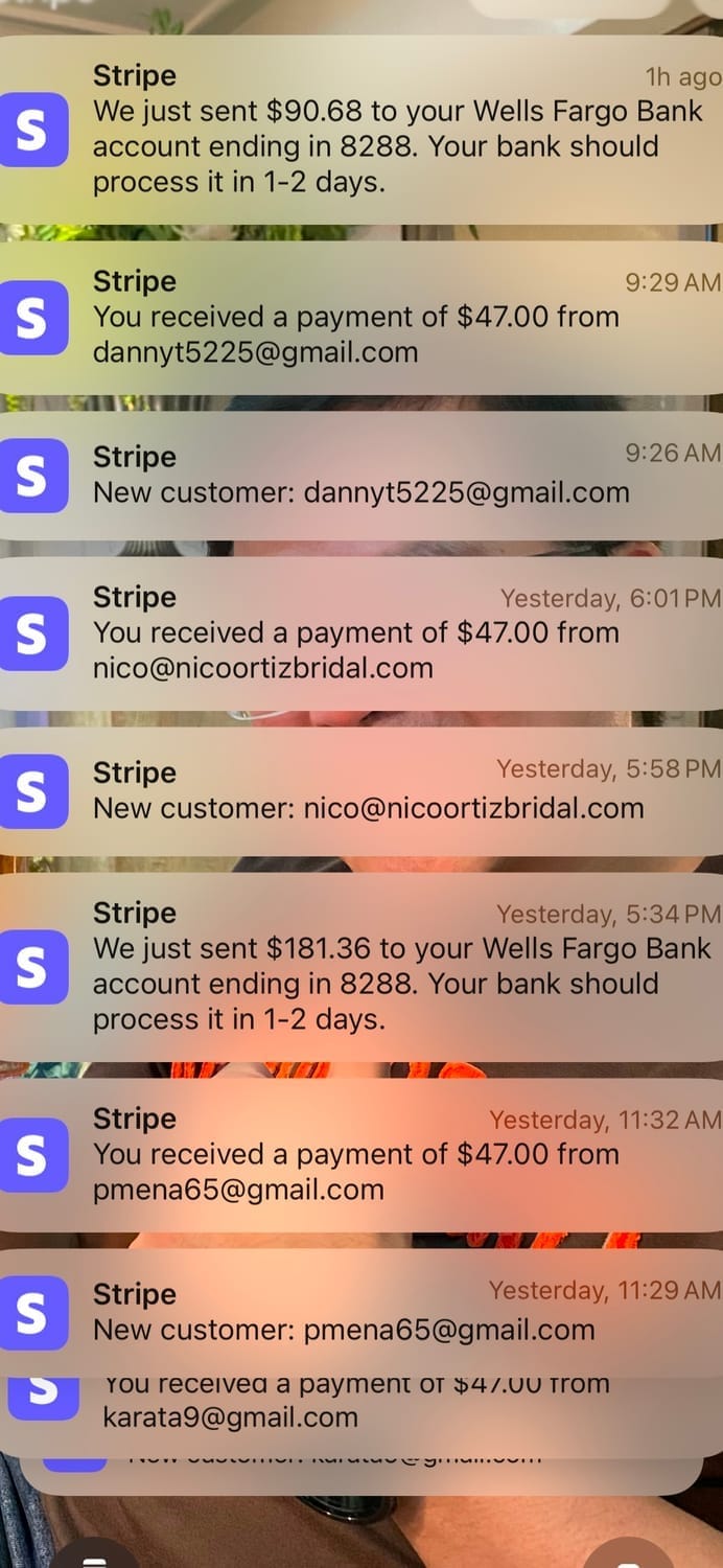 Stripe payout notifications