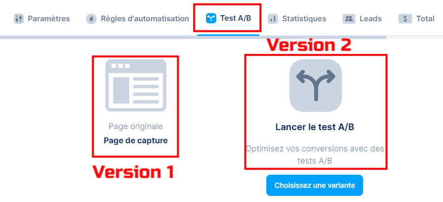 Test A/B systeme.io