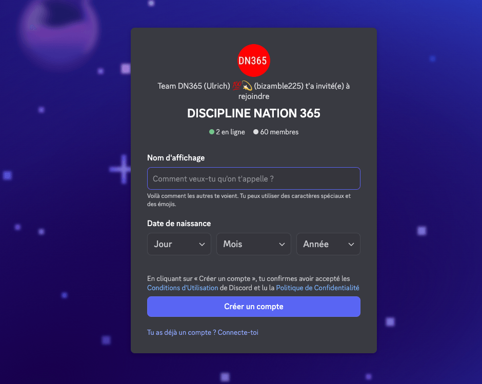 lien d'inscription discord