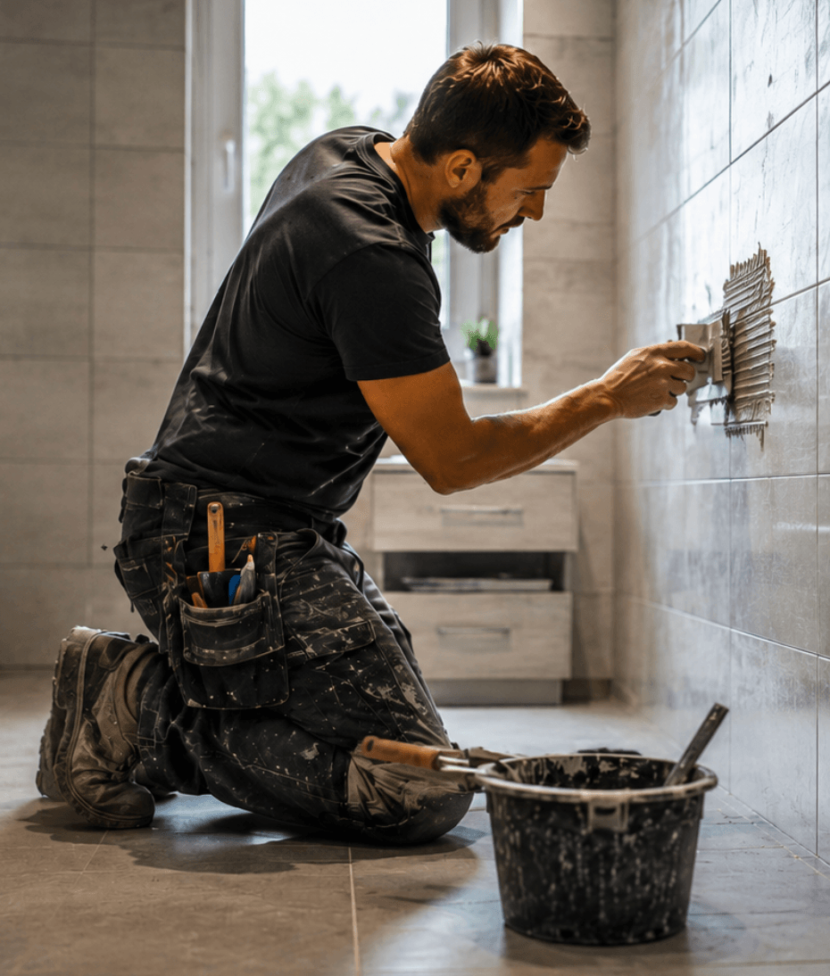 Tradesperson on the job