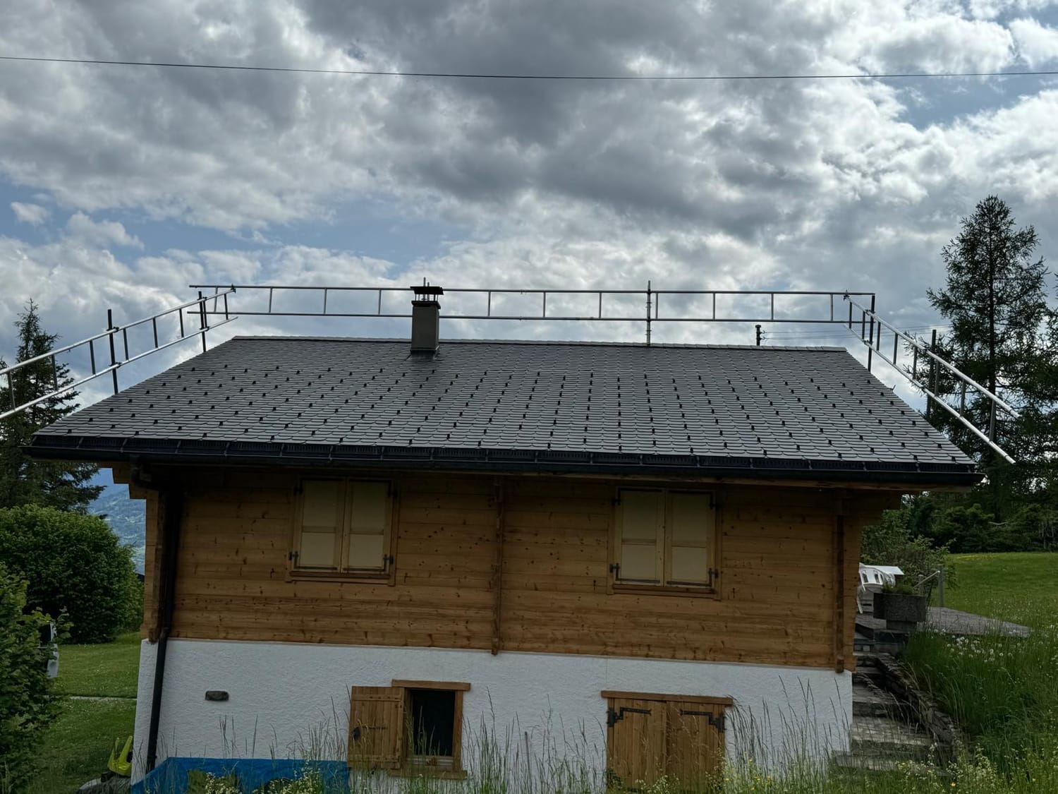 Toit du chalet à Anzère après rénovation complète