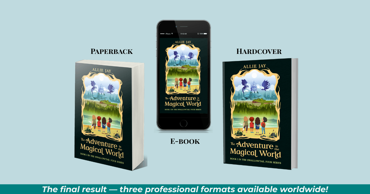 eBook, paperback, and hardcover editions of the book displayed together