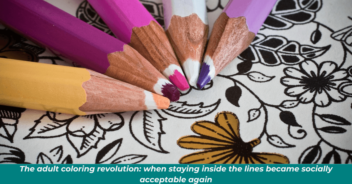 Adult coloring book with coloring pencils. 
