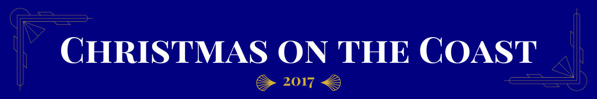 Basic banner of navy ground and very light gold art-deco brackets in the upper left and bottom right corners. In bolded pearl white, a movie title is written. This one says, “Christmas Recipe for Romance.” Beneath it, in gold, is the date (2019) the movie came out sandwiched between two gold art deco elements.