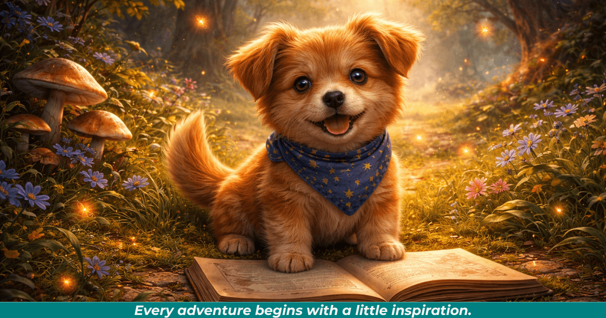 Whimsical animal character representing storytelling inspiration. 