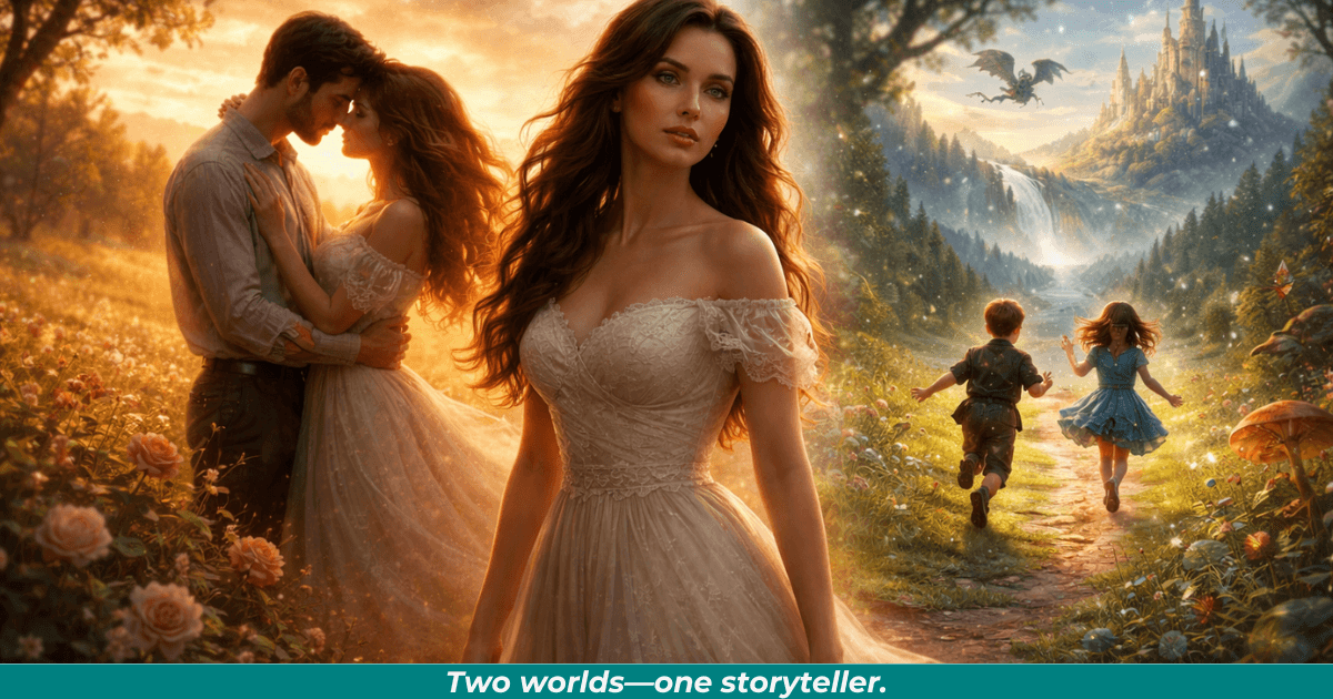 Woman between romantic and magical worlds. 