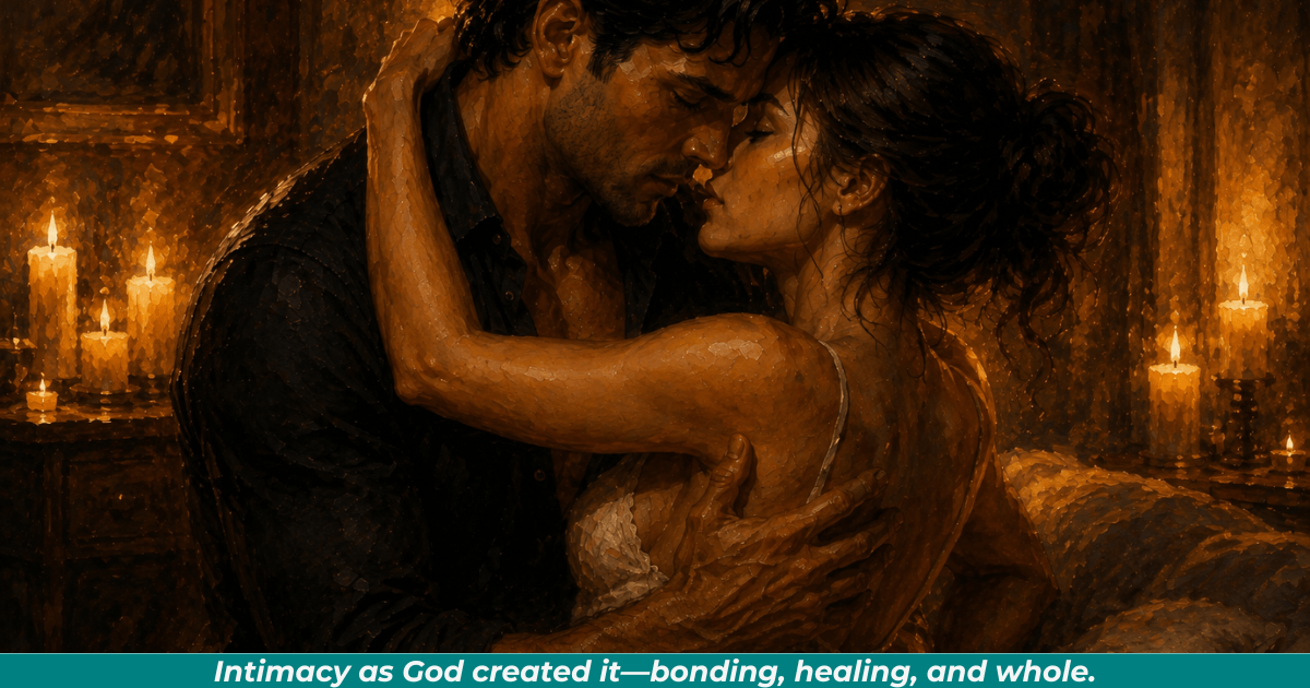 Couple embracing in warm candlelight representing intimacy and emotional healing.