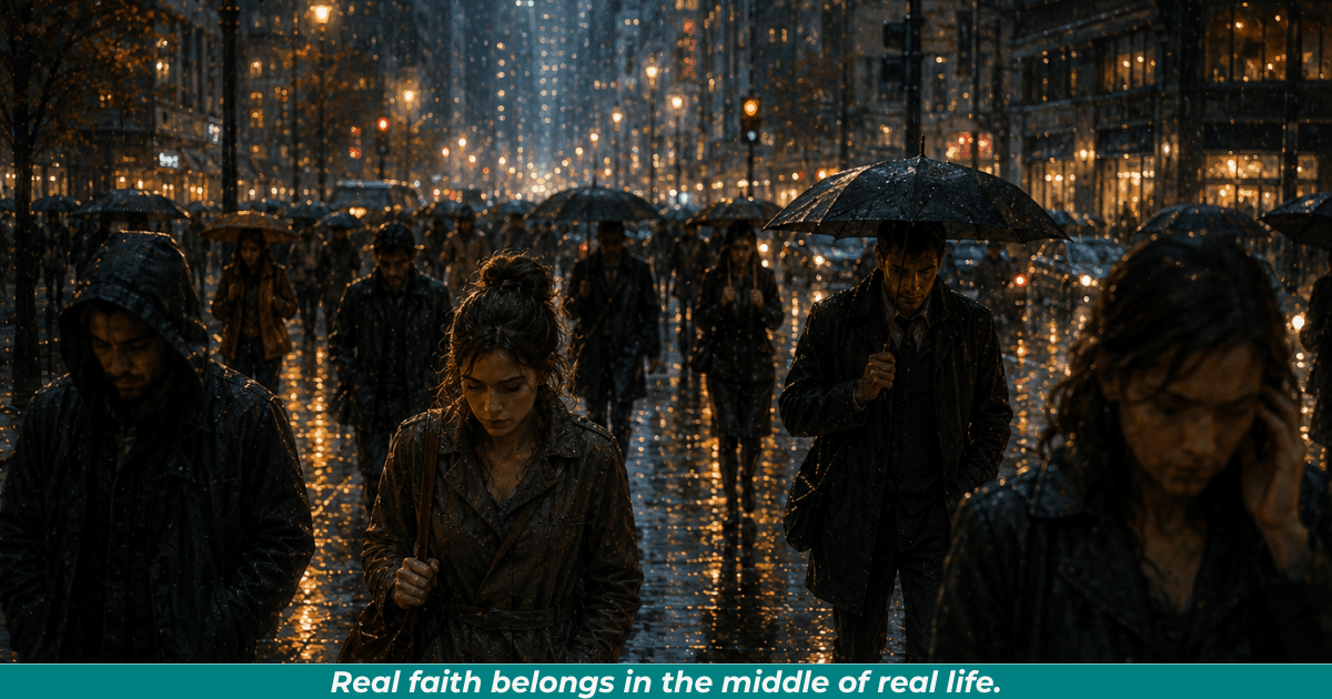 Everyday people navigating life representing the reality of the human condition.