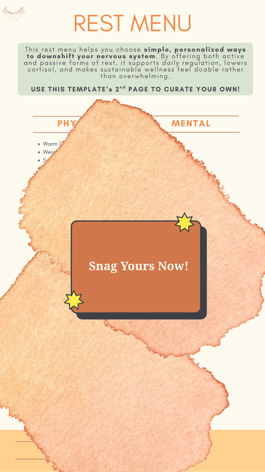 Rest Menu by Victoria Andrijević of Victorious Coaching