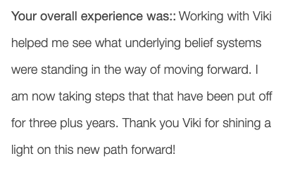 Karen's testimonial, Victorious Coaching