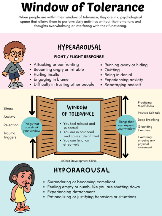 Window of tolerance, child development clinic, victorious coaching