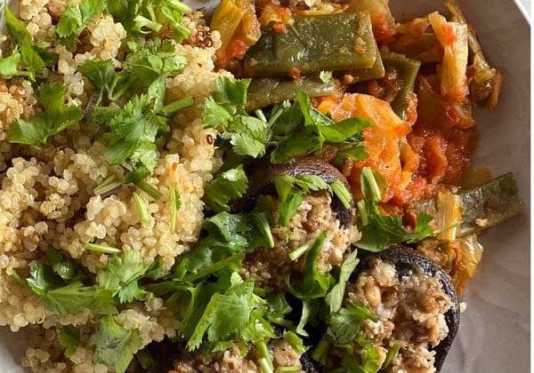 Coconut Stuffed Mushrooms