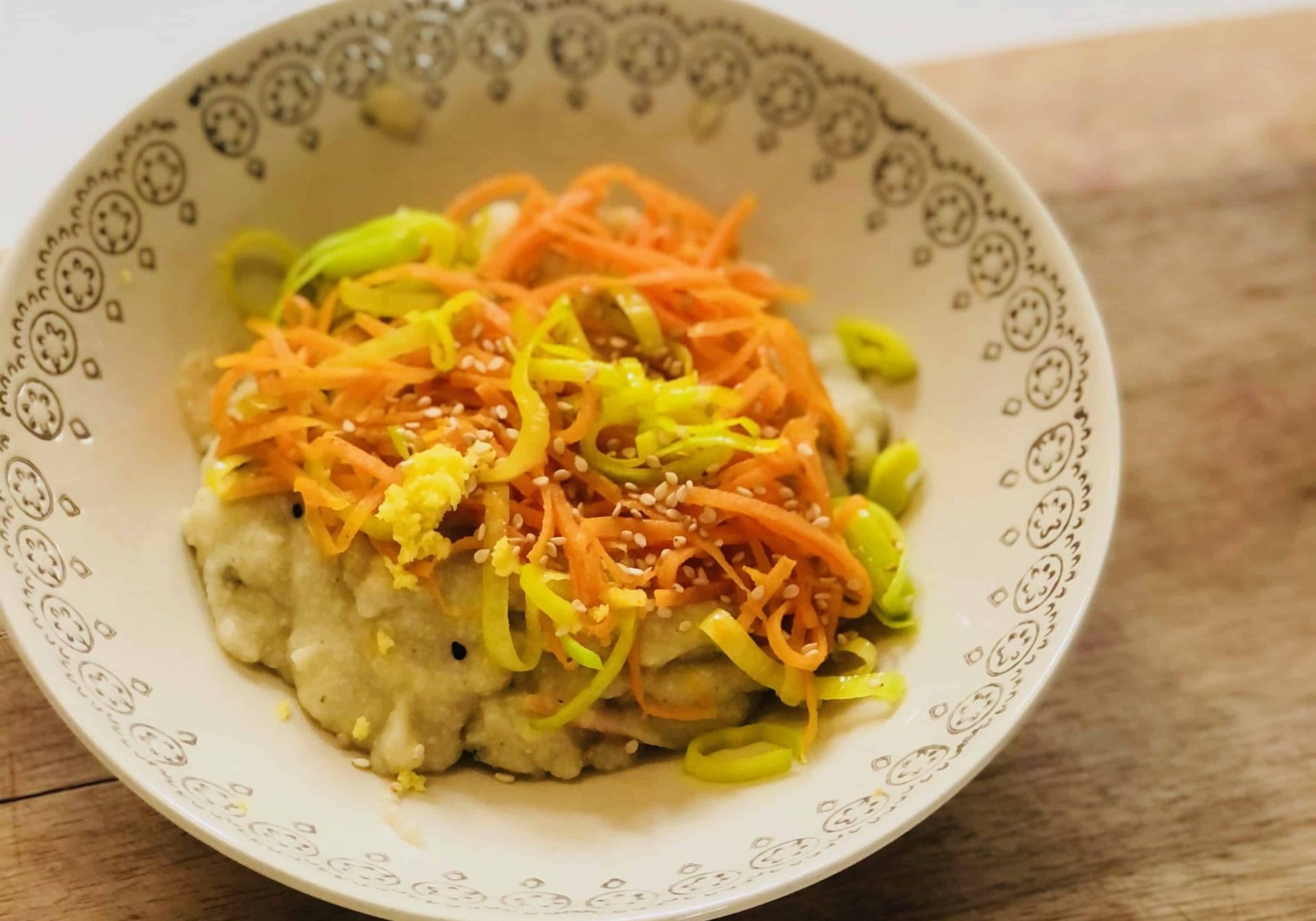 Millet Sesame Porridge with Miso Carrot & Leek