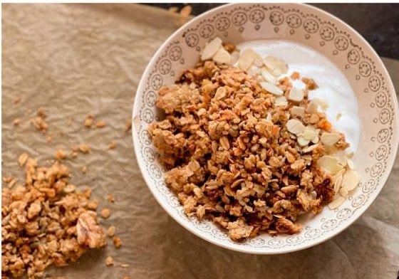 Banana Cardamom Crunchy Granola