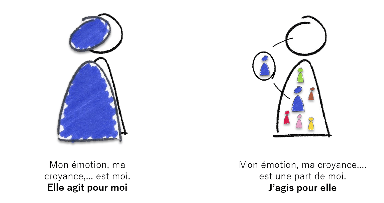 Image montrant quand une part prend toute la place et quand elle est accueillie comme une part parmi d'autres