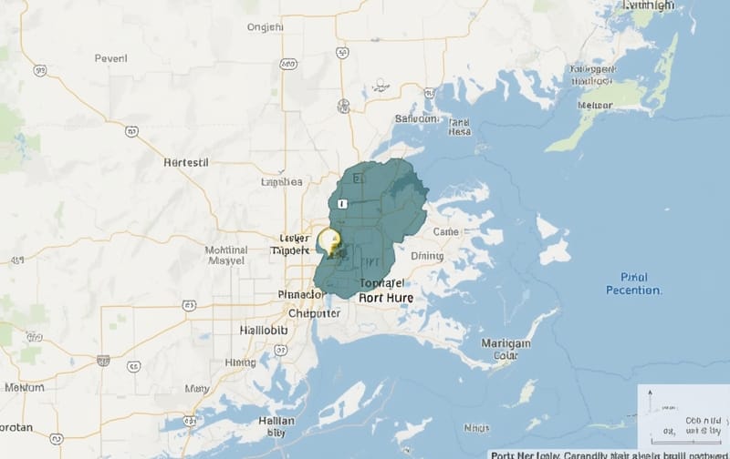 Michigan map Port Huron dot placeholder