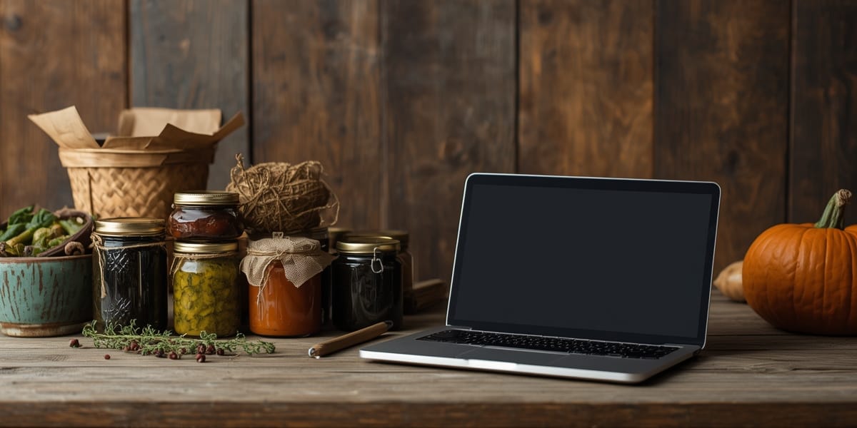 rustic farmstand friends laptop notebook preserves