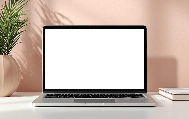 laptop website builder screen