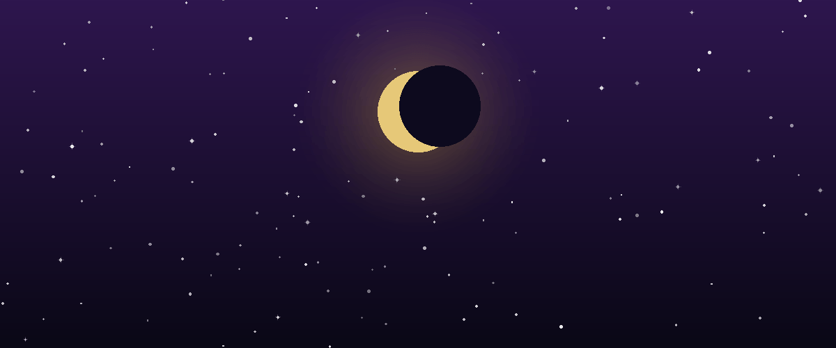 Cielo nocturno con luna creciente, símbolo de intención y abundancia