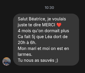 Message Léa remerciement maman