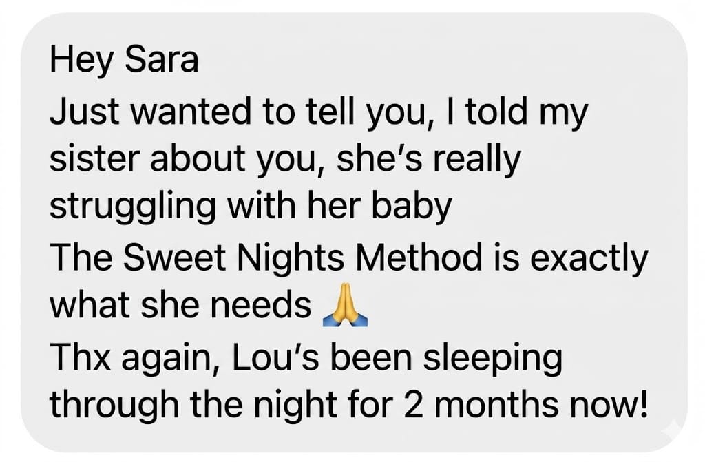 Instagram DM testimonial about the gentle sleep method