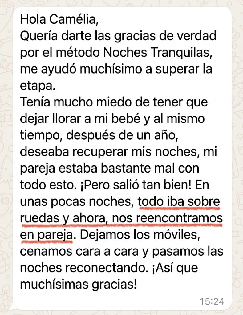 Testimonio WhatsApp mamá Camélia